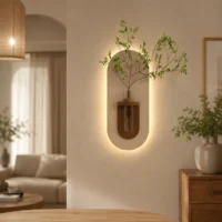 ⁦إطار ديكور عصري مضيء مع وعاء نباتات مدمج⁩ - الصورة ⁦4⁩